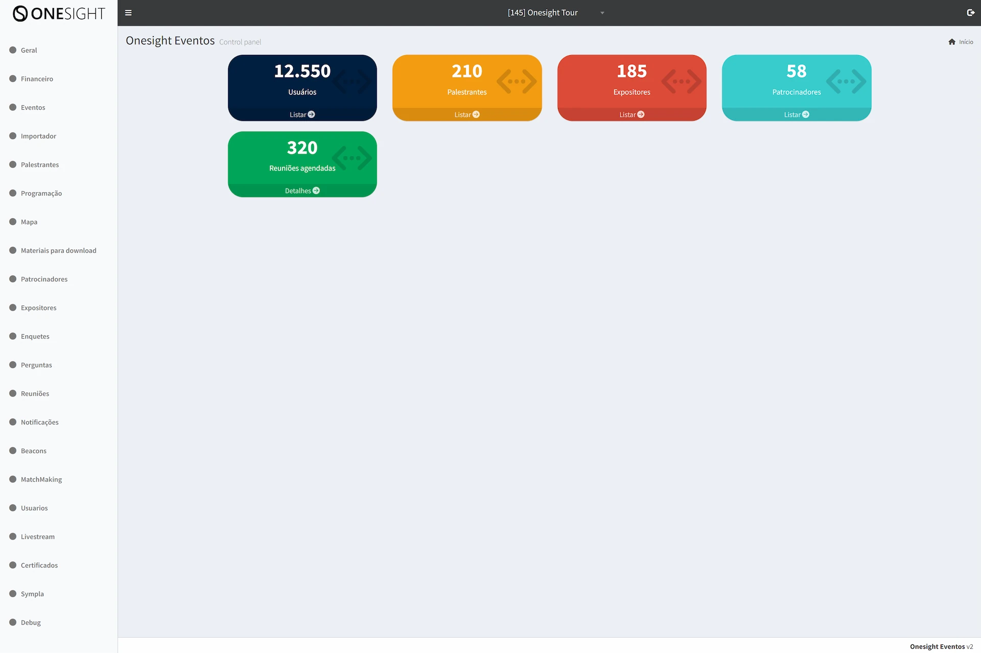 Fluxo do painel admin