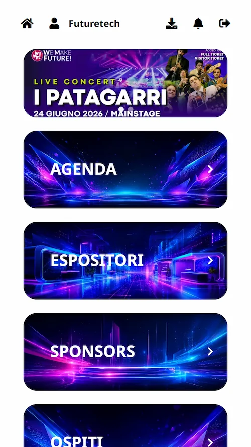 Onesight Events app — home